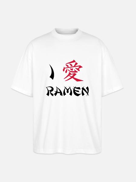 Ich liebe Ramen - Stanley/Stella Oversized Unisex Bio T-Shirt Blaster 2.0 - Weiß