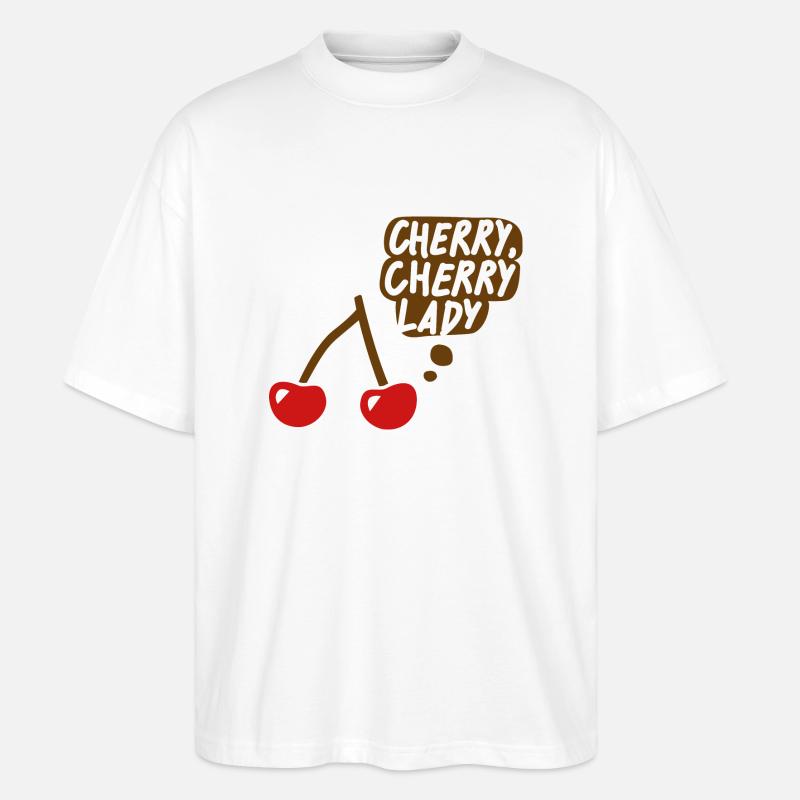 Cherry, cherry lady - Stanley/Stella Oversized Unisex Bio T-Shirt Blaster 2.0 - Weiß