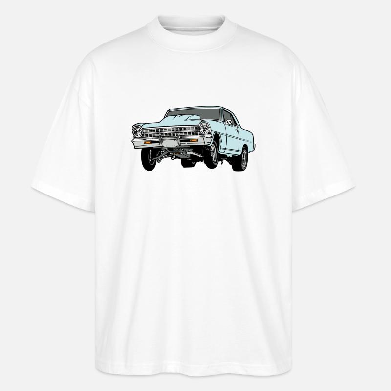 Dragster turkis - Stanley/Stella Oversized Unisex Bio T-Shirt Blaster 2.0 - Weiß