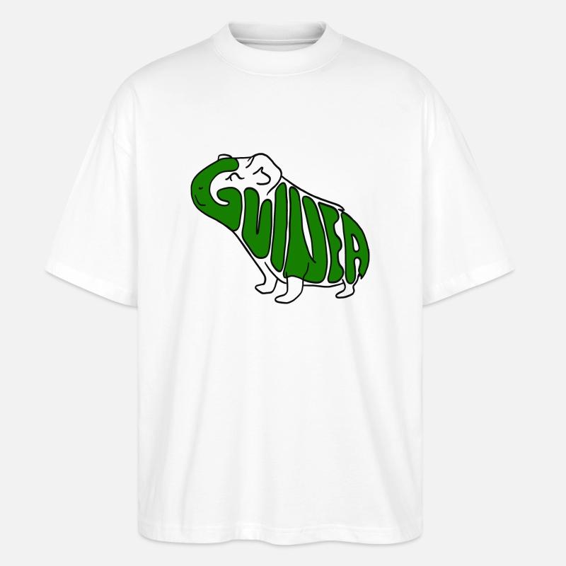 Cochon d’Inde Vert - T-shirt bio Blaster 2.0 coupe oversize Stanley/Stella Unisexe - blanc