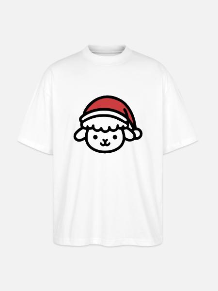 Christmas Cute Sheep - Stanley/Stella Oversized Unisex Organic T-shirt Blaster 2.0 - white