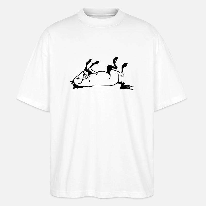 Totes Pferd - Stanley/Stella Oversized Unisex Bio T-Shirt Blaster 2.0 - Weiß