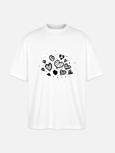 Hearts everywhere - Stanley/Stella Oversized Unisex Organic T-shirt Blaster 2.0 - white