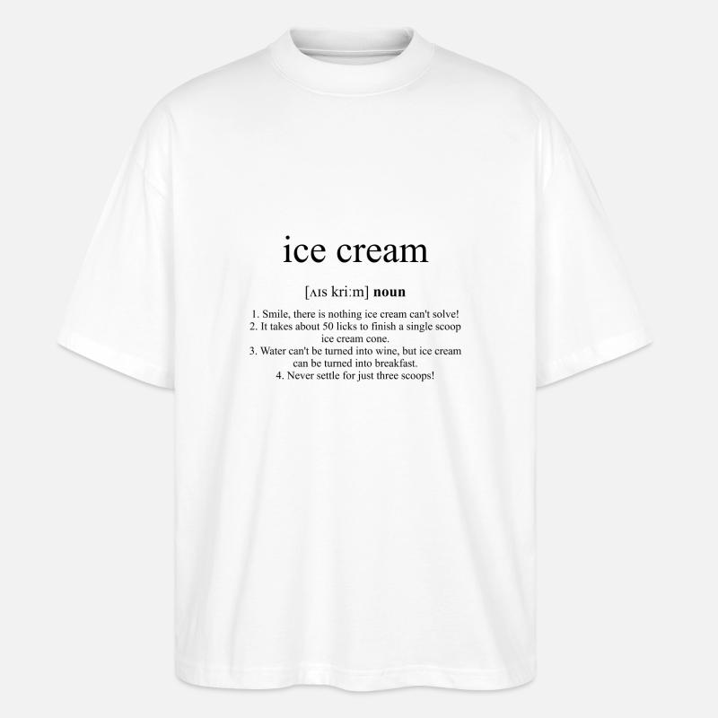 Ice Cream (Eis) - Stanley/Stella Oversized Unisex Bio T-Shirt Blaster 2.0 - Weiß