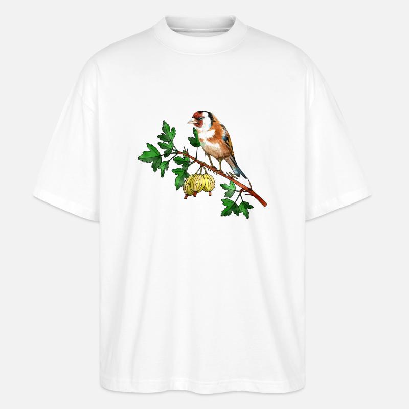 Bunter Vogel - Stanley/Stella Oversized Unisex Bio T-Shirt Blaster 2.0 - Weiß