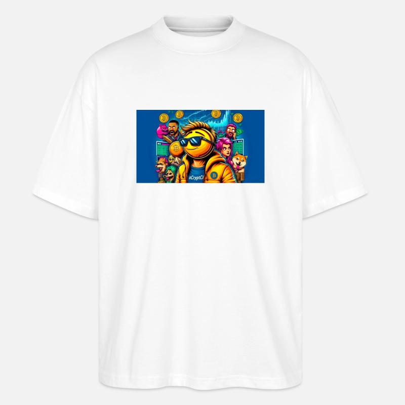 Krypto-Chaos: Bitcoin vs. ETH - Stanley/Stella Oversized Unisex Bio T-Shirt Blaster 2.0 - Weiß
