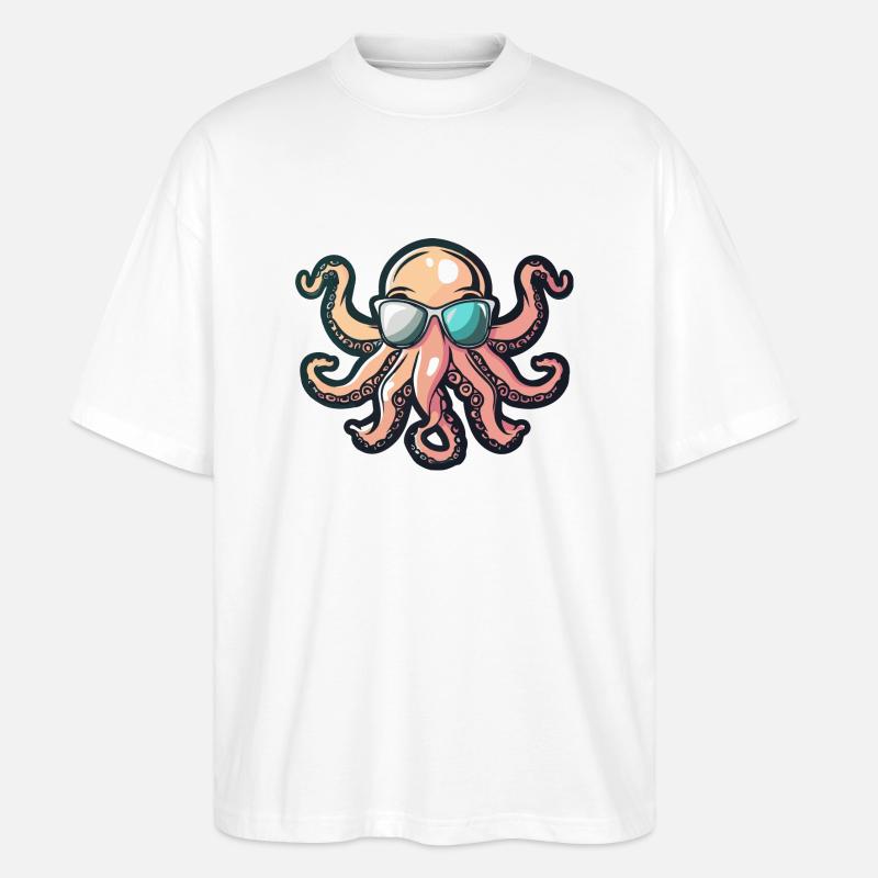 Oktopus Comic Cool - Stanley/Stella Oversized Unisex Bio T-Shirt Blaster 2.0 - Weiß