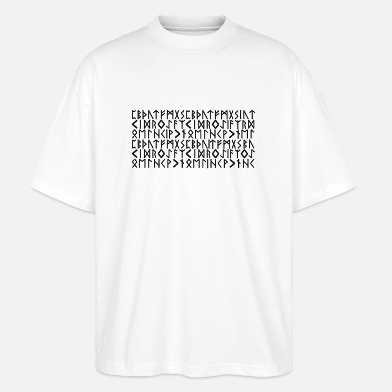 Alphabet Wikinger - Stanley/Stella Oversized Unisex Bio T-Shirt Blaster 2.0 - Weiß