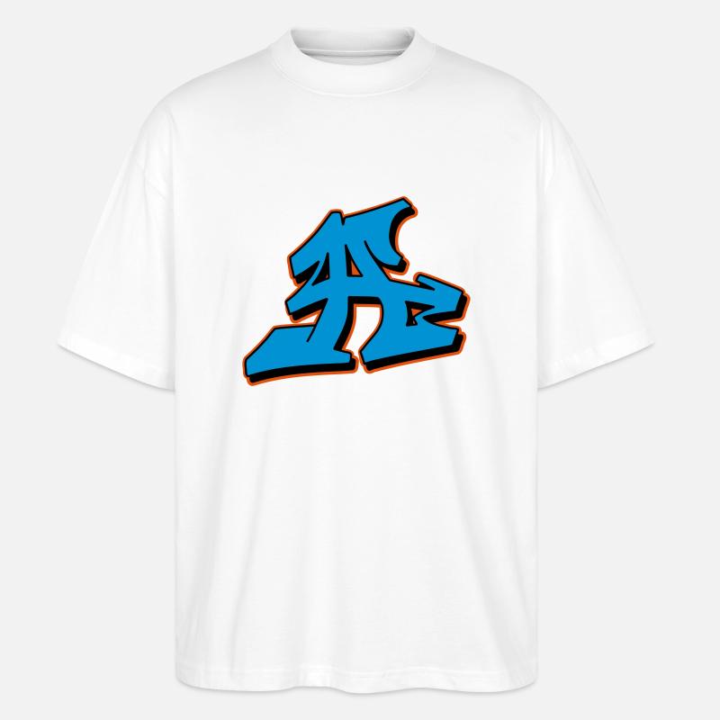 Graffiti Blockletter A - Stanley/Stella Oversized Unisex Bio T-Shirt Blaster 2.0 - Weiß