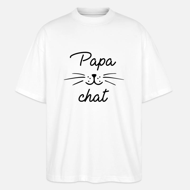 Papa chat - T-shirt bio Blaster 2.0 coupe oversize Stanley/Stella Unisexe - blanc