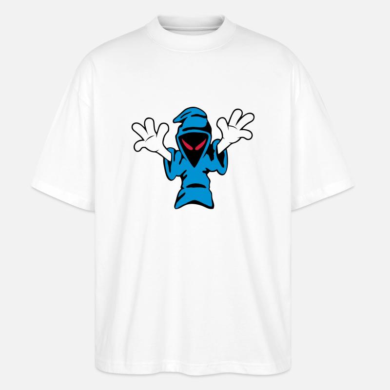 Judgement Day Classic Ghost Logo (Vector) - Stanley/Stella Oversized Unisex Organic T-shirt Blaster 2.0 - white