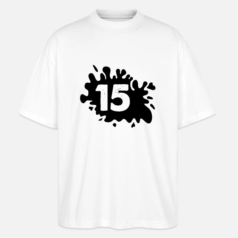 kleckse 15 - Stanley/Stella Oversized Unisex Bio T-Shirt Blaster 2.0 - Weiß
