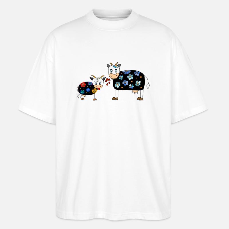 Kühe - Stanley/Stella Oversized Unisex Bio T-Shirt Blaster 2.0 - Weiß