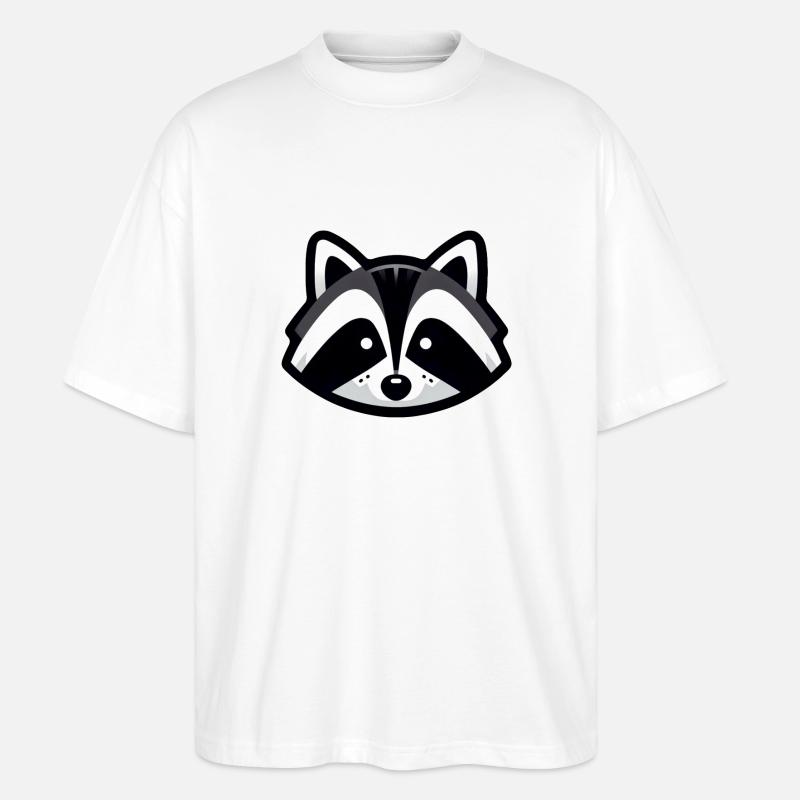 Conception simple de raton laveur - T-shirt bio Blaster 2.0 coupe oversize Stanley/Stella Unisexe - blanc