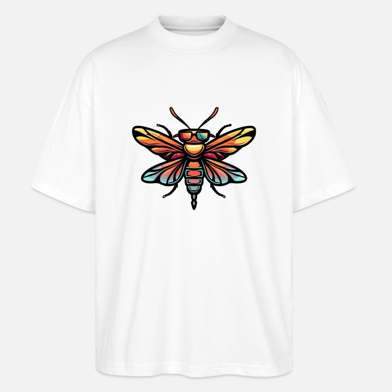 Dragonfly Comic Cool - Stanley/Stella Oversized Unisex Organic T-shirt Blaster 2.0 - white