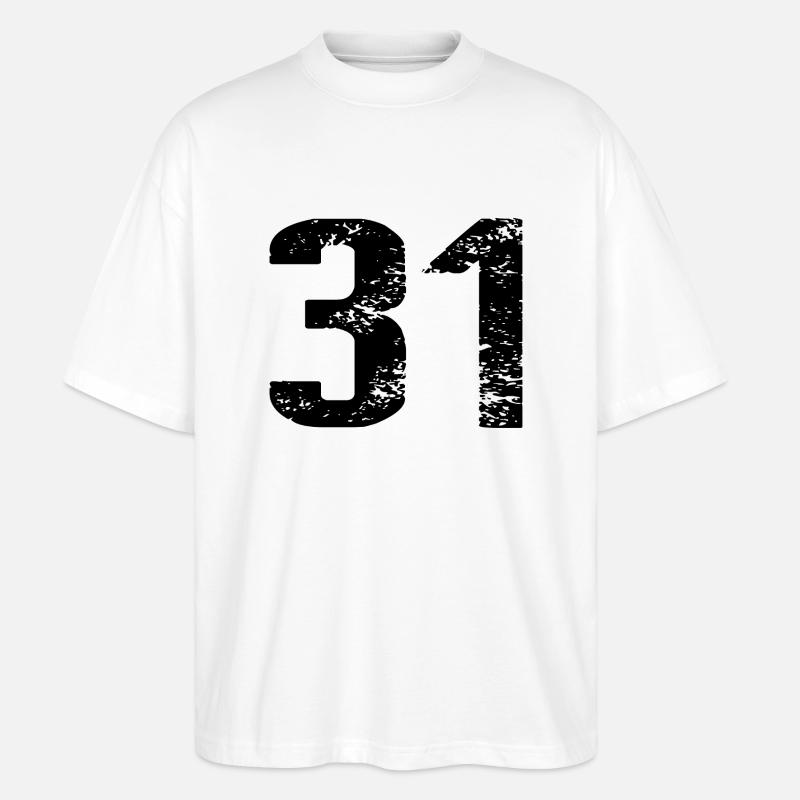 Maillot à 31 numéros - T-shirt bio Blaster 2.0 coupe oversize Stanley/Stella Unisexe - blanc