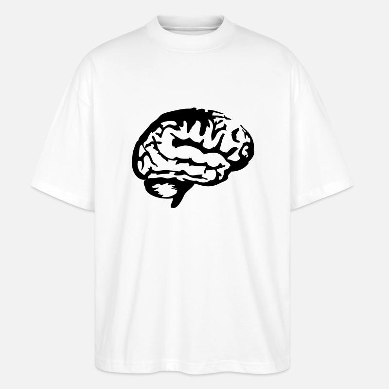 Brain_silhouette - Stanley/Stella Oversized Unisex Bio T-Shirt Blaster 2.0 - Weiß