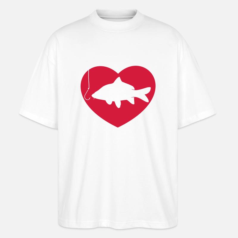 heart carp - Stanley/Stella Oversized Unisex Bio T-Shirt Blaster 2.0 - Weiß