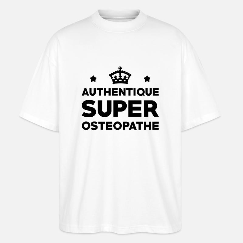 Ostéopathe / Ostéopathie / Masseur / Kiné / Ostéo - T-shirt bio Blaster 2.0 coupe oversize Stanley/Stella Unisexe - blanc