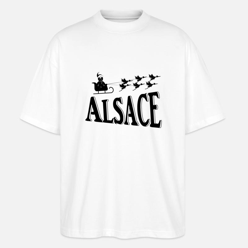 Elsässer Weihnachtsstörche - Stanley/Stella Oversized Unisex Bio T-Shirt Blaster 2.0 - Weiß
