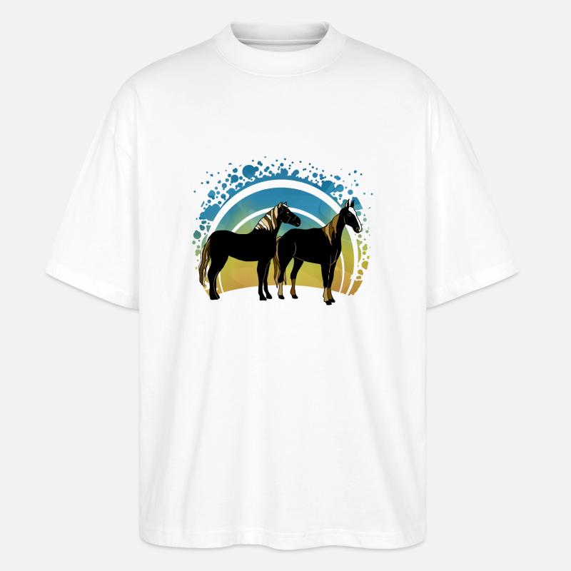 Pferde - Stanley/Stella Oversized Unisex Bio T-Shirt Blaster 2.0 - Weiß
