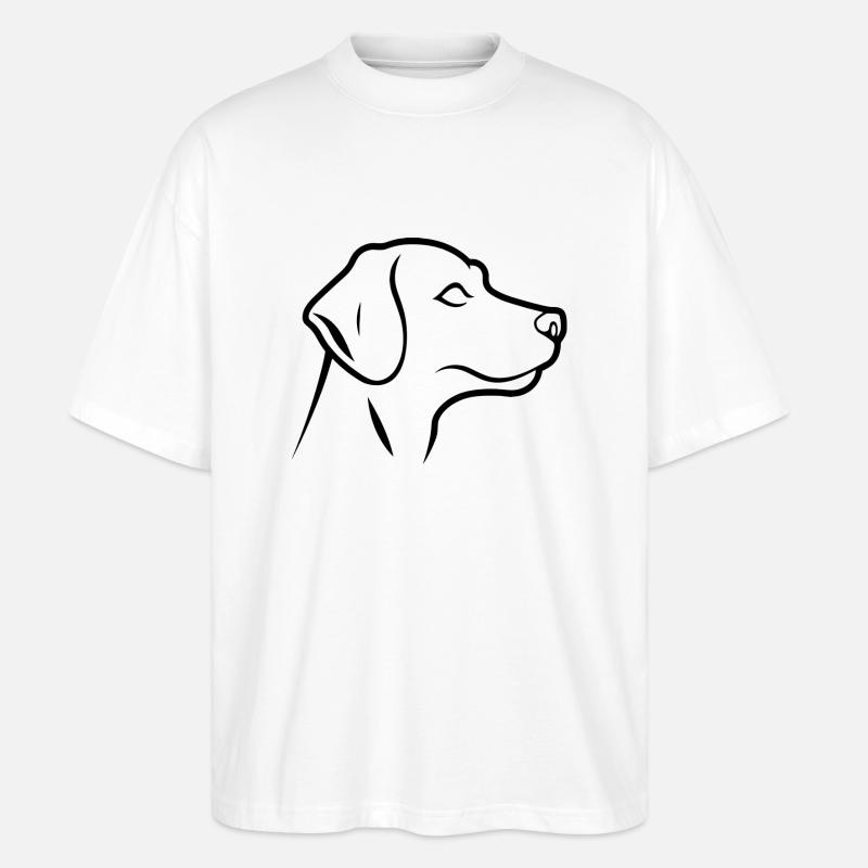 Hundekopf - Stanley/Stella Oversized Unisex Bio T-Shirt Blaster 2.0 - Weiß