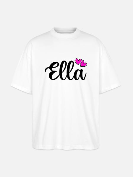 Ella Name - Stanley/Stella Oversized Unisex Organic T-shirt Blaster 2.0 - white