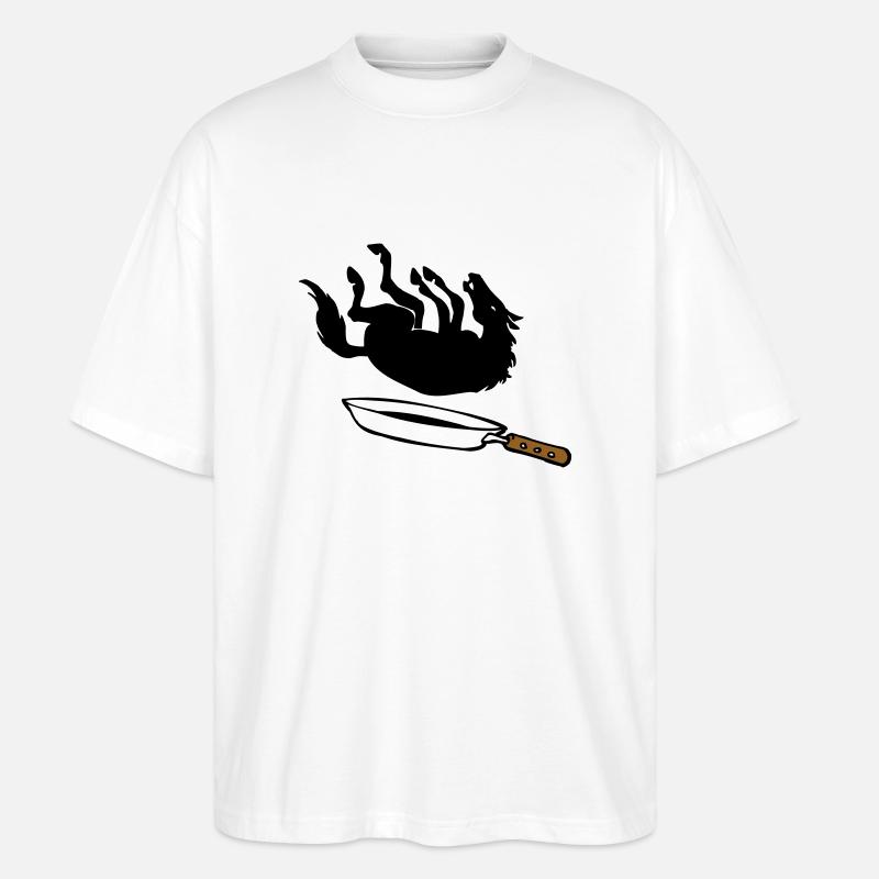 Pferd in der Pfanne - Stanley/Stella Oversized Unisex Bio T-Shirt Blaster 2.0 - Weiß