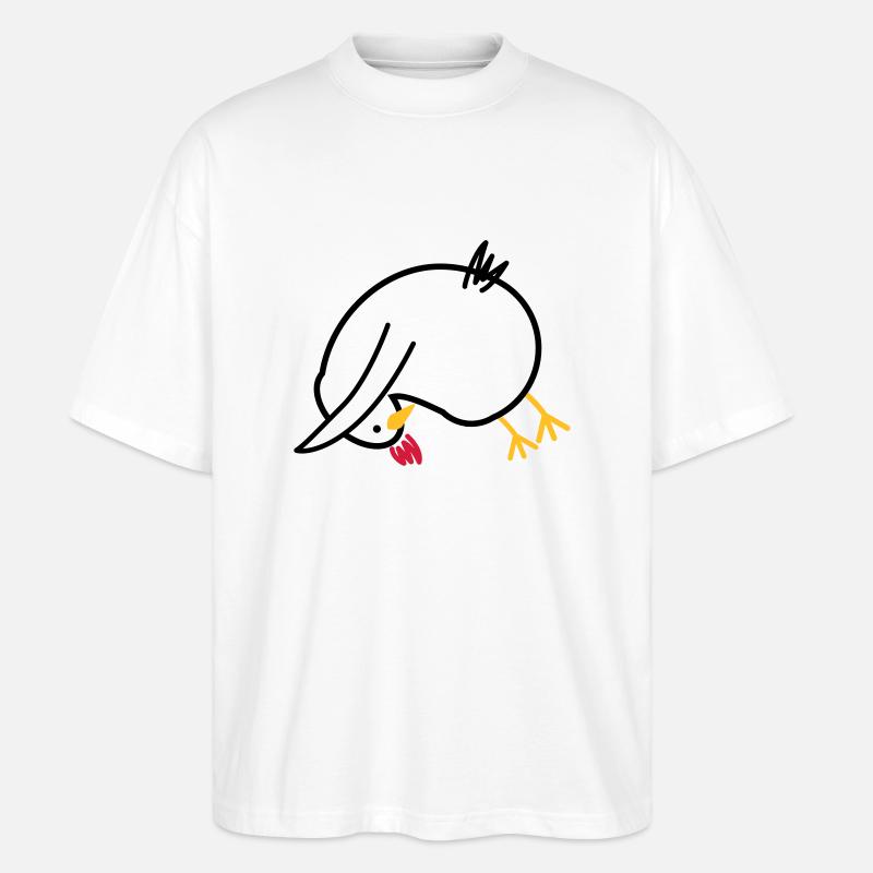 Yoga-Huhn "Hund" - Stanley/Stella Oversized Unisex Bio T-Shirt Blaster 2.0 - Weiß