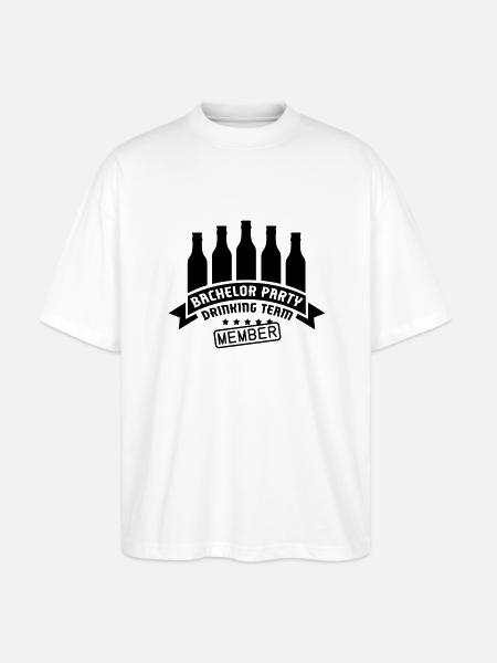 bachelor_party_drinking_team_f1 - T-shirt bio Blaster 2.0 coupe oversize Stanley/Stella Unisexe - blanc