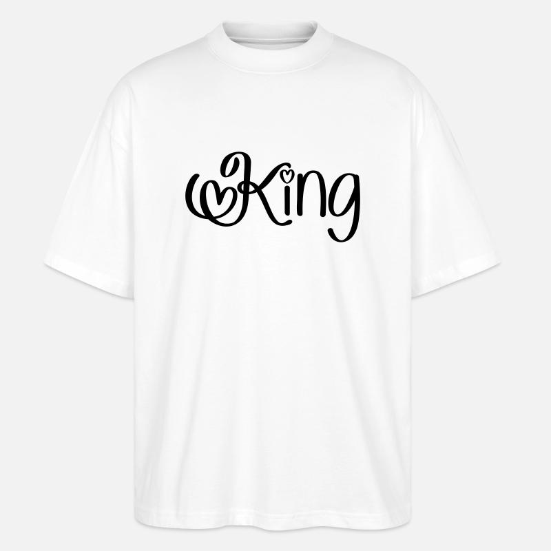 King mit Herz - Stanley/Stella Oversized Unisex Bio T-Shirt Blaster 2.0 - Weiß