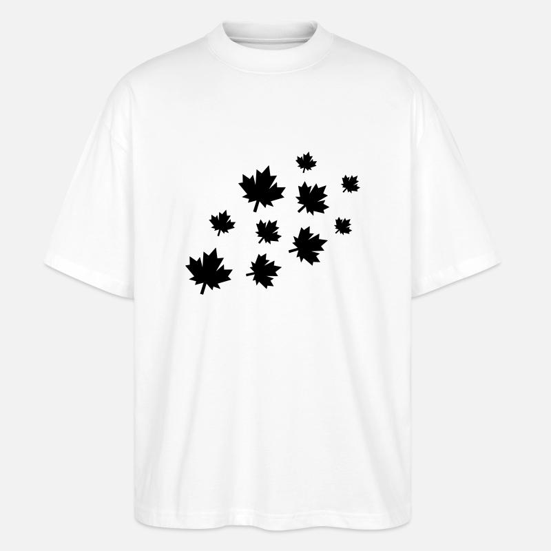 Feuilles d’érable - T-shirt bio Blaster 2.0 coupe oversize Stanley/Stella Unisexe - blanc