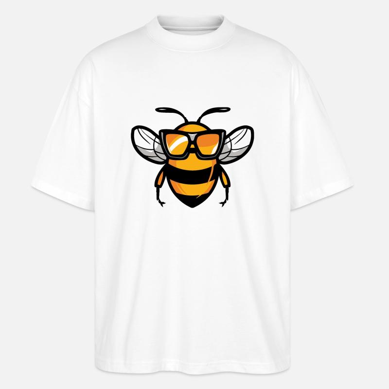 Biene Comic Cool - Stanley/Stella Oversized Unisex Bio T-Shirt Blaster 2.0 - Weiß