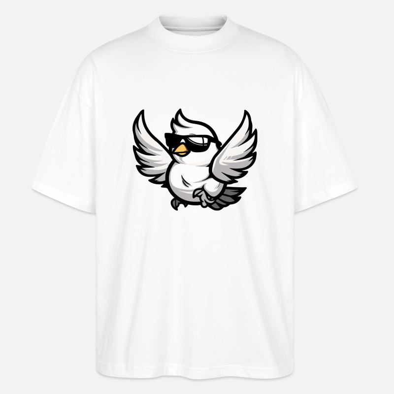Taube Vogel Comic Cool - Stanley/Stella Oversized Unisex Bio T-Shirt Blaster 2.0 - Weiß