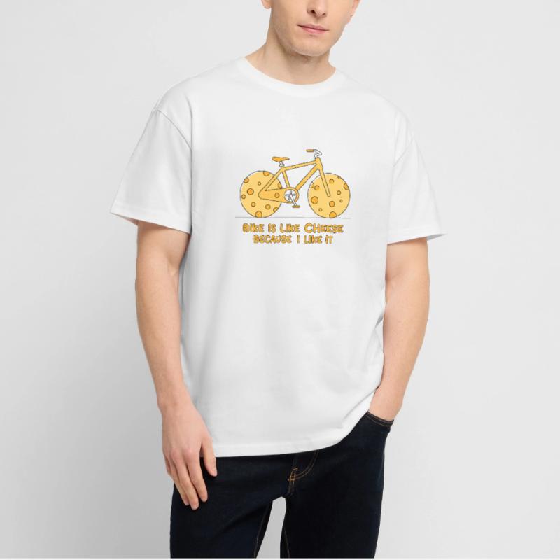 Le vélo, c’est comme du fromage parce que j’aime ça T-shirt bio Blaster 2.0 coupe oversize Stanley/Stella Unisexe