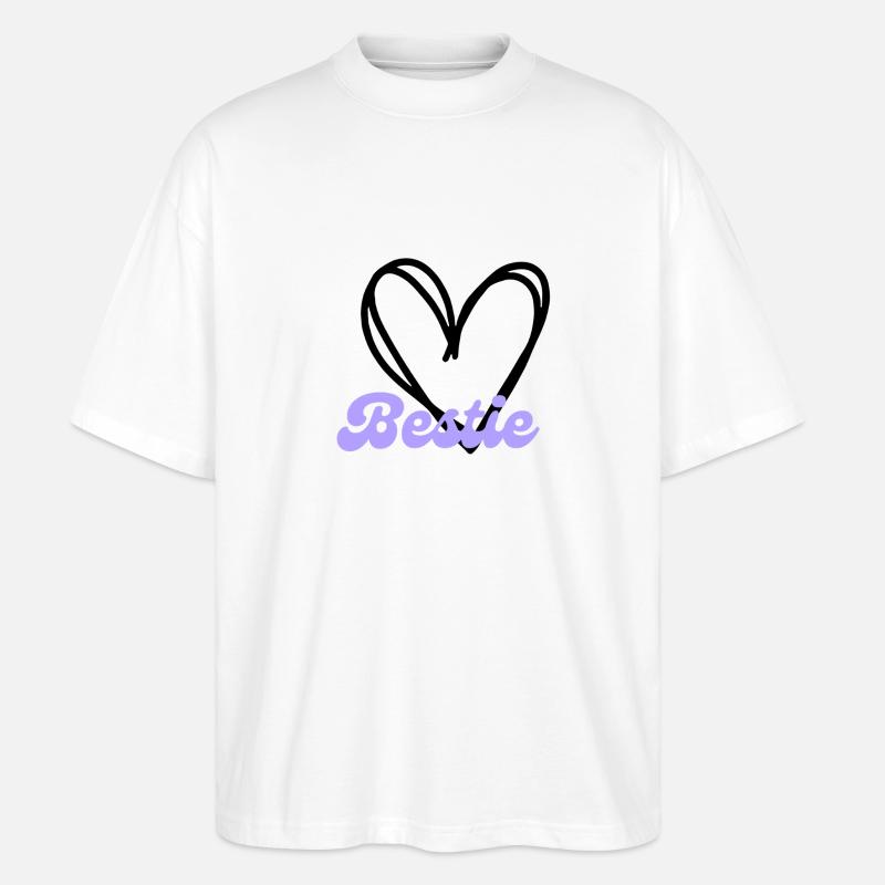 Bestie Herz lila - Freundschaft - Stanley/Stella Oversized Unisex Bio T-Shirt Blaster 2.0 - Weiß