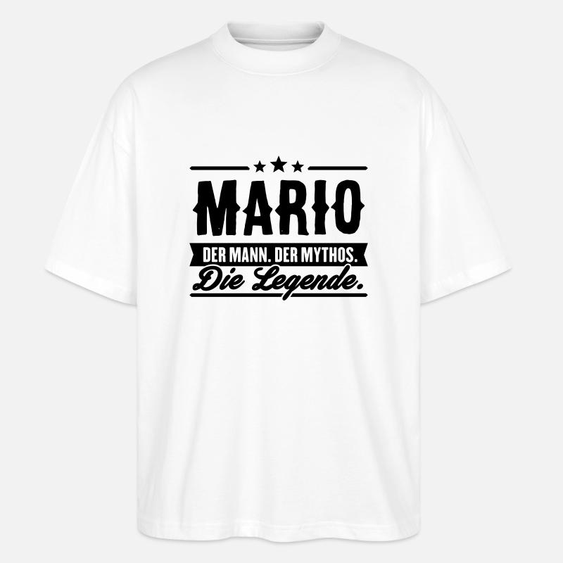 Man Myth Legend Mario - T-shirt bio Blaster 2.0 coupe oversize Stanley/Stella Unisexe - blanc