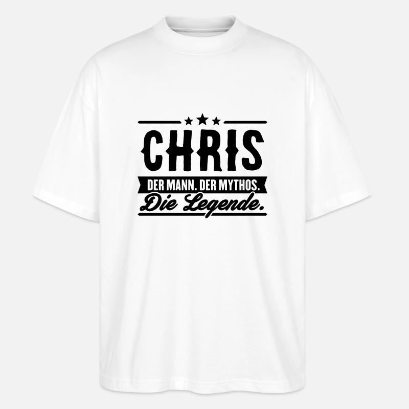 Mann Mythos Legende Chris - Stanley/Stella Oversized Unisex Bio T-Shirt Blaster 2.0 - Weiß