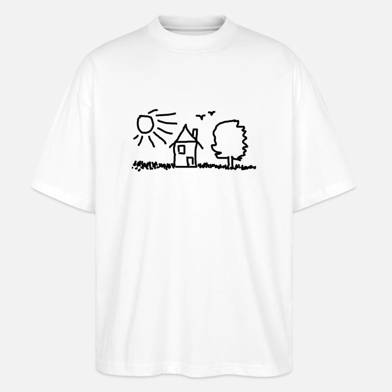 Haus Baum Sonne - Stanley/Stella Oversized Unisex Bio T-Shirt Blaster 2.0 - Weiß