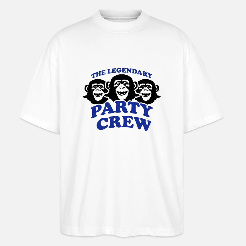 monkey_party_crew_kl2 - Stanley/Stella Oversized Unisex Bio T-Shirt Blaster 2.0 - Weiß