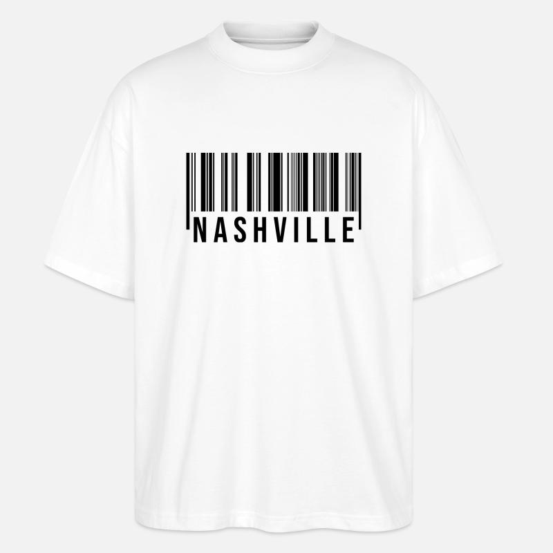 Code-barres de Nashville - T-shirt bio Blaster 2.0 coupe oversize Stanley/Stella Unisexe - blanc