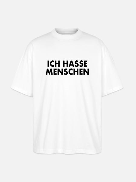 Ich hasse menschen - Stanley/Stella Oversized Unisex Bio T-Shirt Blaster 2.0 - Weiß