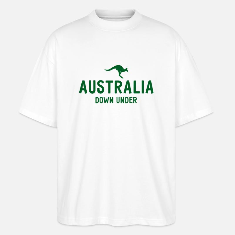 Australia - Down Under - Australia - Kangaroo - Stanley/Stella Oversized Unisex Organic T-shirt Blaster 2.0 - white