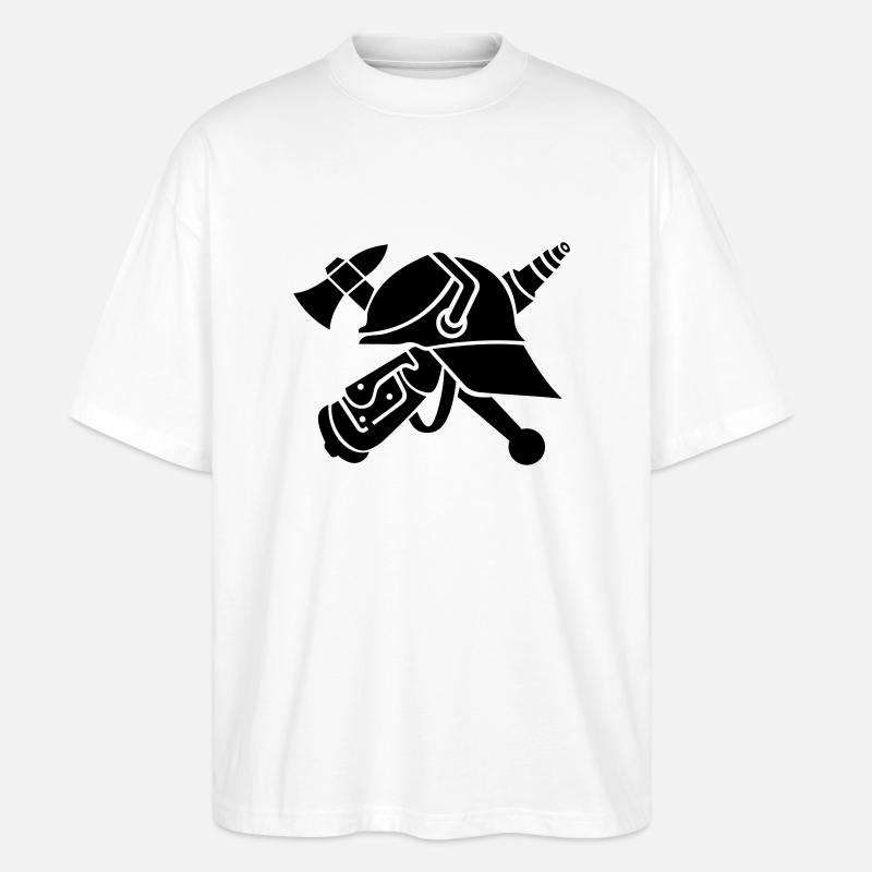 Feuerwehr Logo - Stanley/Stella Oversized Unisex Bio T-Shirt Blaster 2.0 - Weiß