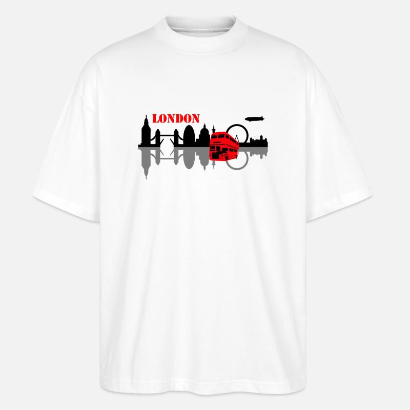 londres horizon - T-shirt bio Blaster 2.0 coupe oversize Stanley/Stella Unisexe - blanc