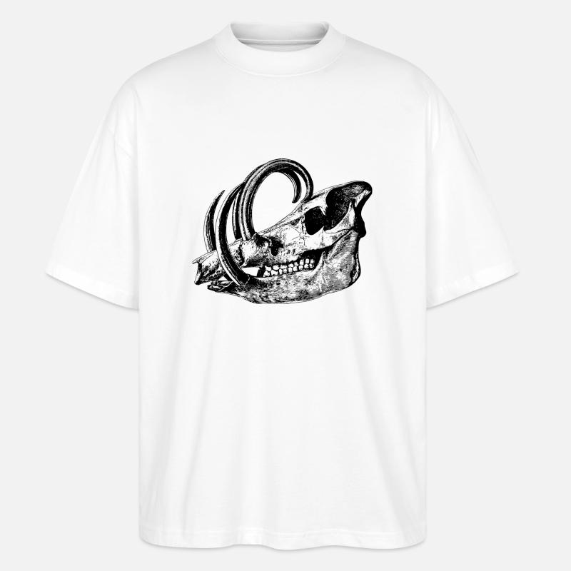 Wildschwein Schädel - Stanley/Stella Oversized Unisex Bio T-Shirt Blaster 2.0 - Weiß