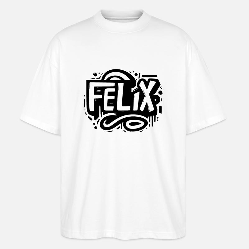 Felix Name Vorname Graffiti - Stanley/Stella Oversized Unisex Bio T-Shirt Blaster 2.0 - Weiß