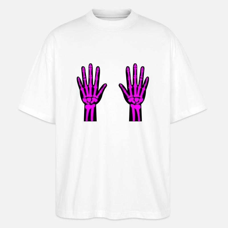Skeleton Hands 02 - Stanley/Stella Oversized Unisex Organic T-shirt Blaster 2.0 - white