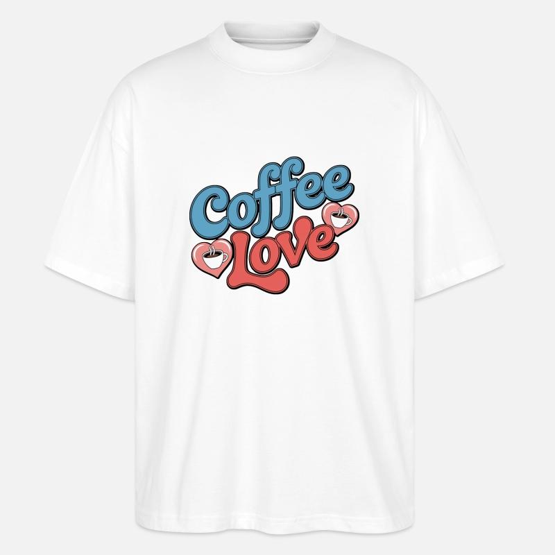 Kaffee-Liebe - Stanley/Stella Oversized Unisex Bio T-Shirt Blaster 2.0 - Weiß