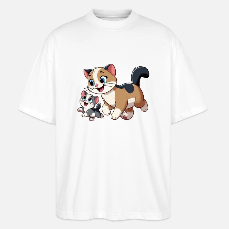 Englisch Kurzhaar Mutter und Kind - Stanley/Stella Oversized Unisex Bio T-Shirt Blaster 2.0 - Weiß